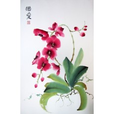 Розовая орхидея. Елена Касьяненко, китайская живопись, купить картину, картина в подарок, цветы, картина с цветами